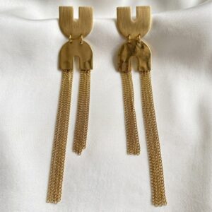 geometric chain drop earrings for women