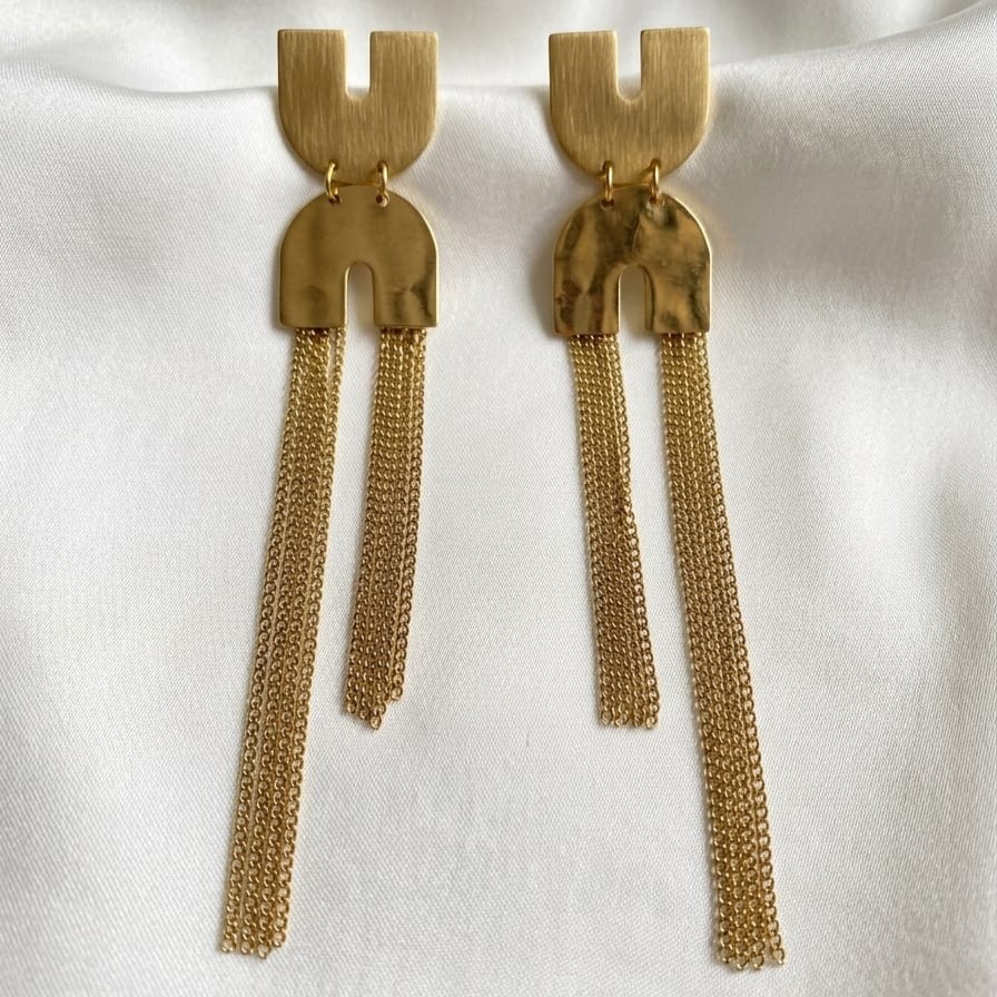 geometric chain drop earrings for women geometric chain drop earrings for women