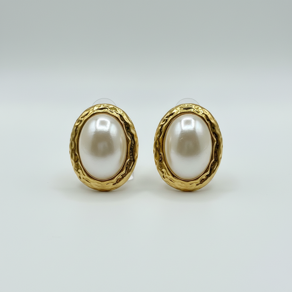 vintage gold pearl stud earrings – elegant oval pearl jewelry for women vintage gold pearl stud earrings – elegant oval pearl jewelry for women