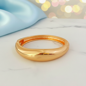 gold minimal dome bangle for women – sleek modern statement design