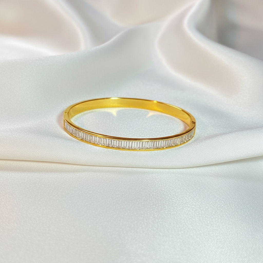 elegant crystal bar gold bangle bracelet – stainless steel minimal luxury bracelet for women elegant crystal bar gold bangle bracelet – stainless steel minimal luxury bracelet for women