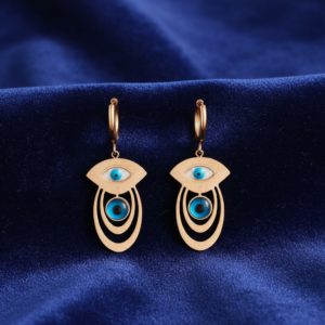Home Rose Gold Layered Evil Eye Drop Earrings