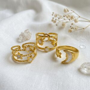 Home krish celestial ring combo (set of 3 adjustable rings)