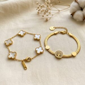 the symbolic set – tree of life & clover bracelets