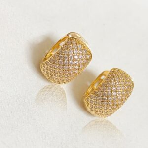 Home luxury gold crystal hoop earrings