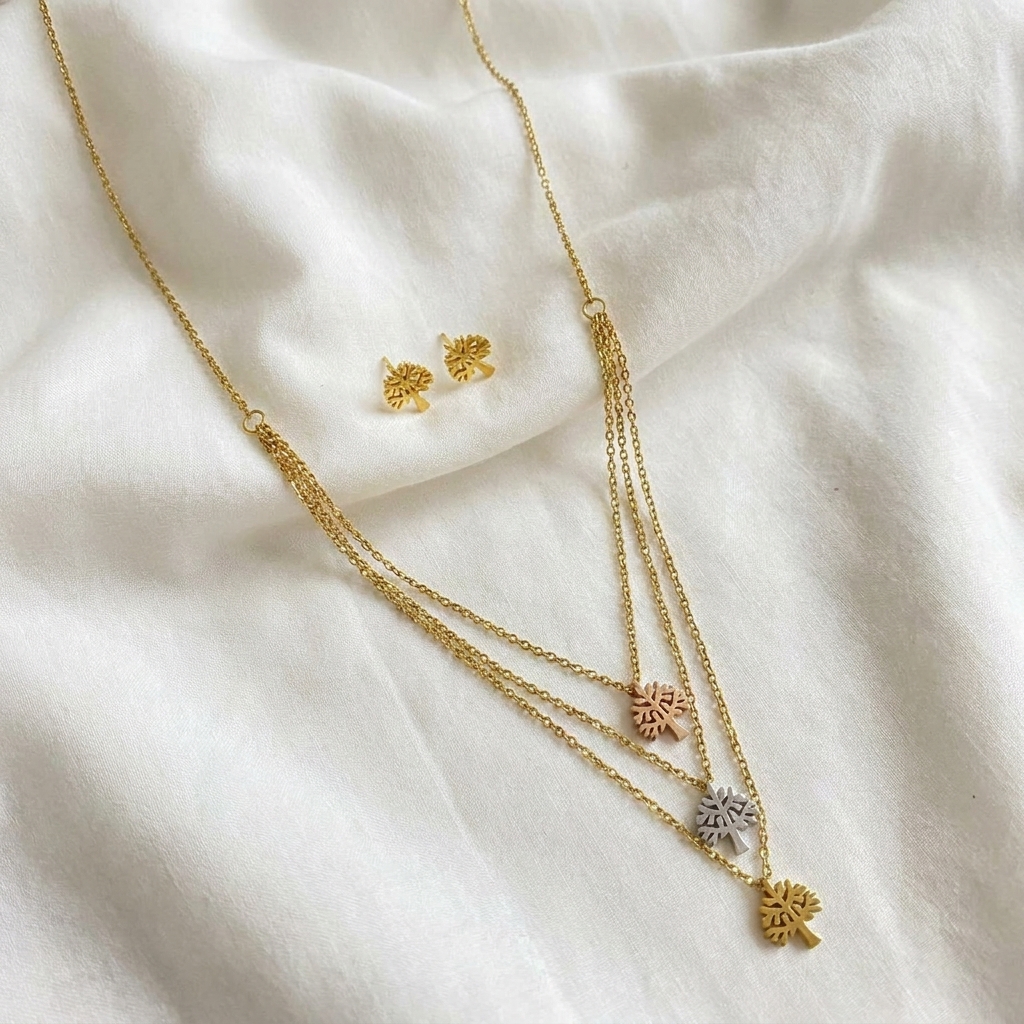 gold butterfly charm layered necklace set gold butterfly charm layered necklace set