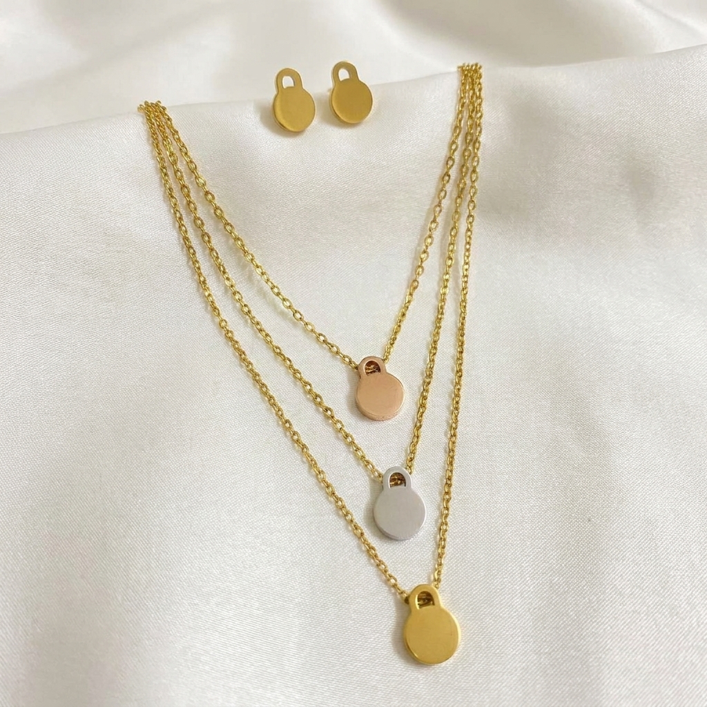 gold butterfly charm layered necklace set gold butterfly charm layered necklace set