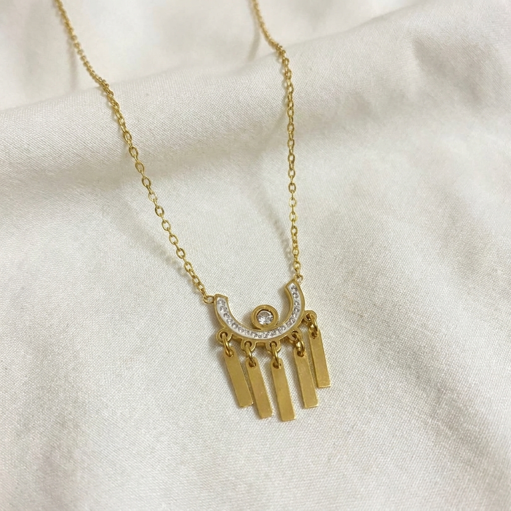 luxury crystal arc tassel necklace luxury crystal arc tassel necklace