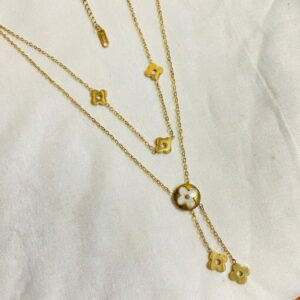 luxury clover layered drop necklace luxury clover layered drop necklace