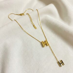 luxury h drop necklace luxury h drop necklace