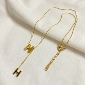 Home luxury h drop necklace