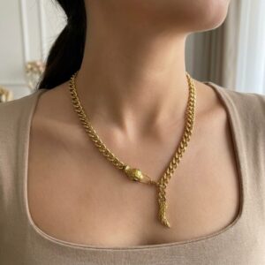 luxe snake chain pendant necklace