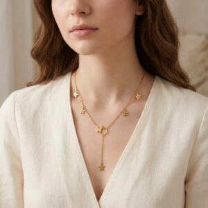 gold butterfly floral drop necklace gold butterfly floral drop necklace