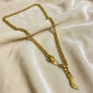 luxe snake chain pendant necklace