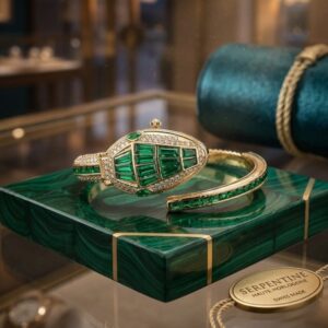 Home luxury serpentine emerald bracelet watch for women
